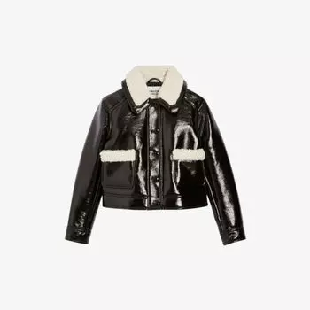 Укороченная куртка из искусственной кожи с широким воротником Claudie Pierlot, цвет divers