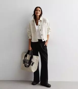 Укороченная куртка из каменного хлопка с карманами спереди New Look, светло-серый