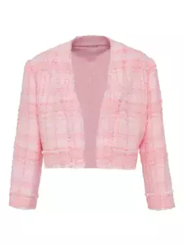 Укороченная куртка из клетчатого твида Alexis, розовый