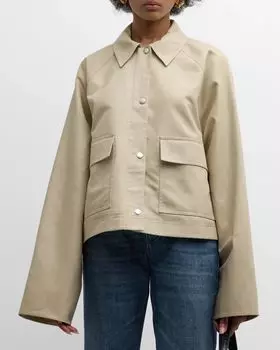 Укороченная куртка из органического хлопка Toteme, цвет Beige Khaki