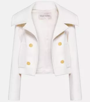 Укороченная куртка из шерсти и кашемира Valentino, белый