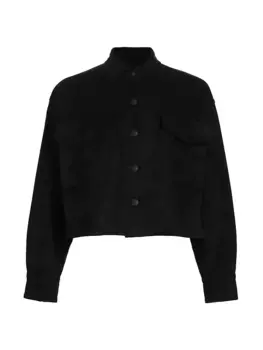 Укороченная куртка Jaiden из искусственной замши Rag & Bone, цвет black faux suede