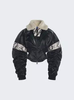 Укороченная куртка Mugler, цвет black and roccia