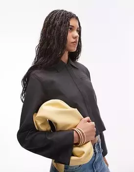 Укороченная куртка на молнии Topshop в угольном цвете