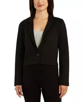 Укороченная куртка на одной пуговице с воротником-стойкой для юниоров BCX, черный