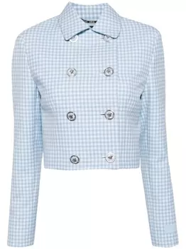 Укороченная куртка на пуговицах с Медузой Versace, синий