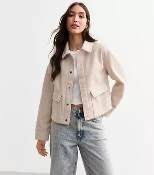 Укороченная куртка New Look, светло-серый