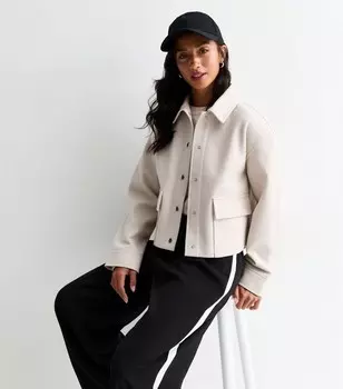 Укороченная куртка Petite Stone New Look, светло-серый