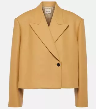 Укороченная куртка raymond из смесовой шерсти Khaite, бежевый