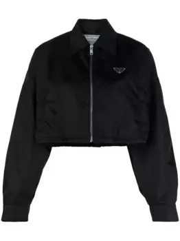 Укороченная куртка Re-Nylon Prada, черный