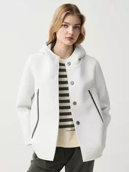 Укороченная куртка с капюшоном и карманами на молнии Hybrid, цвет ice white