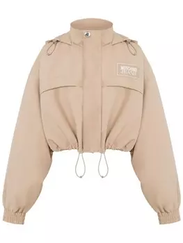 Укороченная куртка с капюшоном MOSCHINO JEANS, коричневый