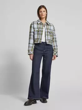 Укороченная куртка с карманами-клапанами BOSS Orange, светло-голубой