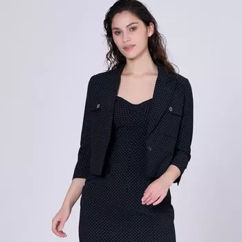 Укороченная куртка с карманами в стиле сафари и точечным принтом Smart And Joy, черный