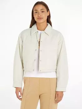 Укороченная куртка с логотипом Calvin Klein, яичная скорлупа