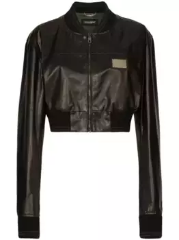 Укороченная куртка с логотипом DOLCE & GABBANA, черный