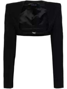 Укороченная куртка с логотипом Mugler, черный