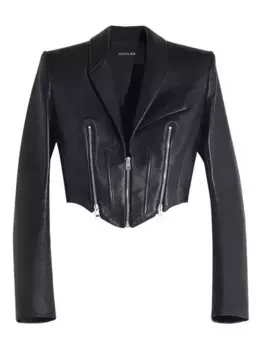 Укороченная куртка с молниями Mugler, черный