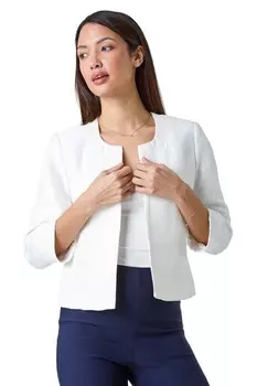 Укороченная куртка с плиссированной текстурой Roman, белый