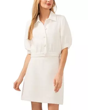 Укороченная куртка с пышными рукавами CeCe, белый