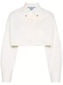 Укороченная куртка с защипами Prada, бежевый