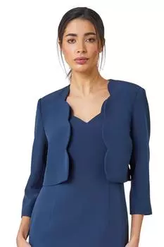 Укороченная куртка Smart с фестончатым краем Roman, синий