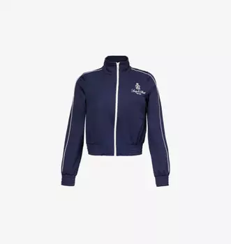 Укороченная куртка Vendome из тканого смесового материала Sporty & Rich, синий