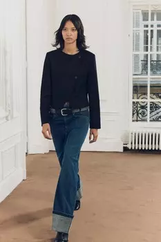 Укороченная куртка ZARA, черный