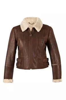 Укороченная летная куртка Ella из овчины Eastern Counties Leather, коричневый