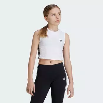 Укороченная майка Adicolor для детей Adidas, цвет White