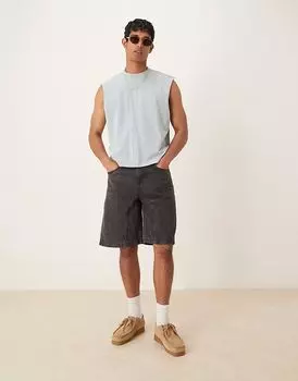 Укороченная майка без рукавов Abercrombie & Fitch светло-зеленого цвета