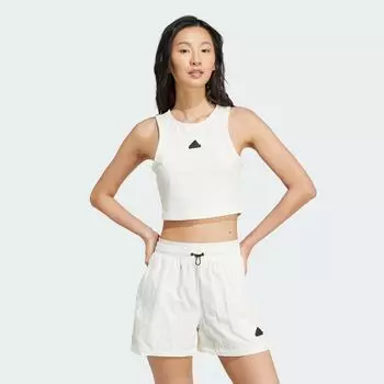 Укороченная майка City Escape Adidas, цвет Off White