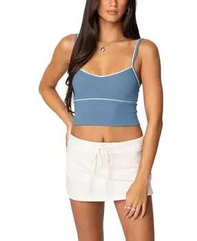 Укороченная майка Edikted с контрастной отделкой, синий