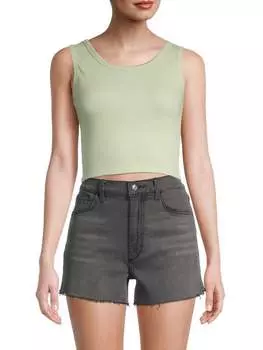 Укороченная майка Eleven Paris в рубчик, nile green