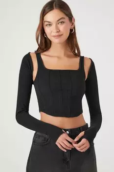 Укороченная майка и комплект без рукавов Forever 21, черный