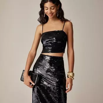 Укороченная майка из коллекции с пайетками J.Crew, синий