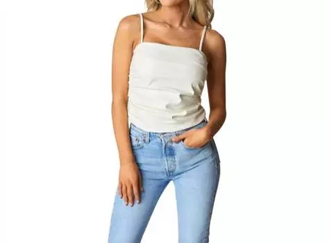 Укороченная майка Jolie из веганской кожи кремового цвета BUDDYLOVE