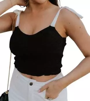 Укороченная майка Reese черного/белого цвета C'isa