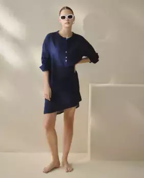 Укороченная майка с длинными рукавами nfasis, тёмно-синий