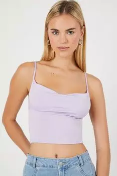Укороченная майка с завязками на спине Forever 21, лавандовый