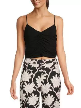 Укороченная майка со сборками Veronica Beard, черный