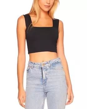 Укороченная майка Susana Monaco с квадратным вырезом, черный