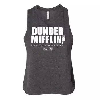 Укороченная майка The Office Dunder Mifflin для юниоров Licensed Character, серый