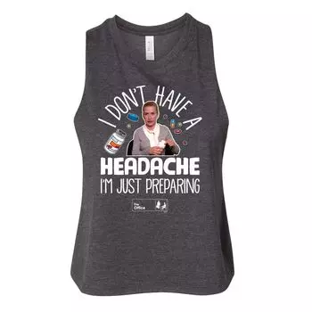 Укороченная майка The Office Headache для юниоров Licensed Character, серый