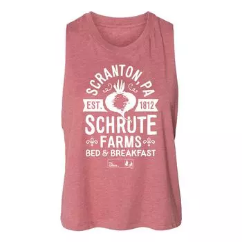 Укороченная майка The Office Schrute Farms для юниоров Licensed Character, розовый