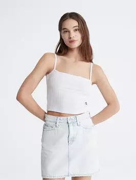 Укороченная майка в рубчик Calvin Klein, белый
