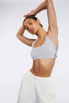Укороченная майка в рубчик с перекрещиванием Forever 21, серый