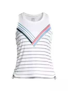 Укороченная майка в рубчик с полосками Snake Point Lucky In Love, белый