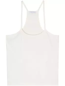 Укороченная майка в тонкую рубчику Patrizia Pepe, белый