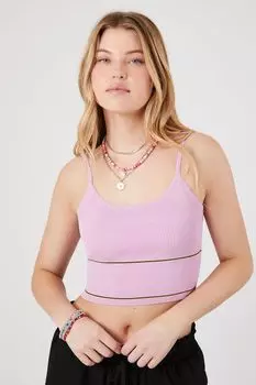 Укороченная майка вязанной вязки Forever 21, розовый